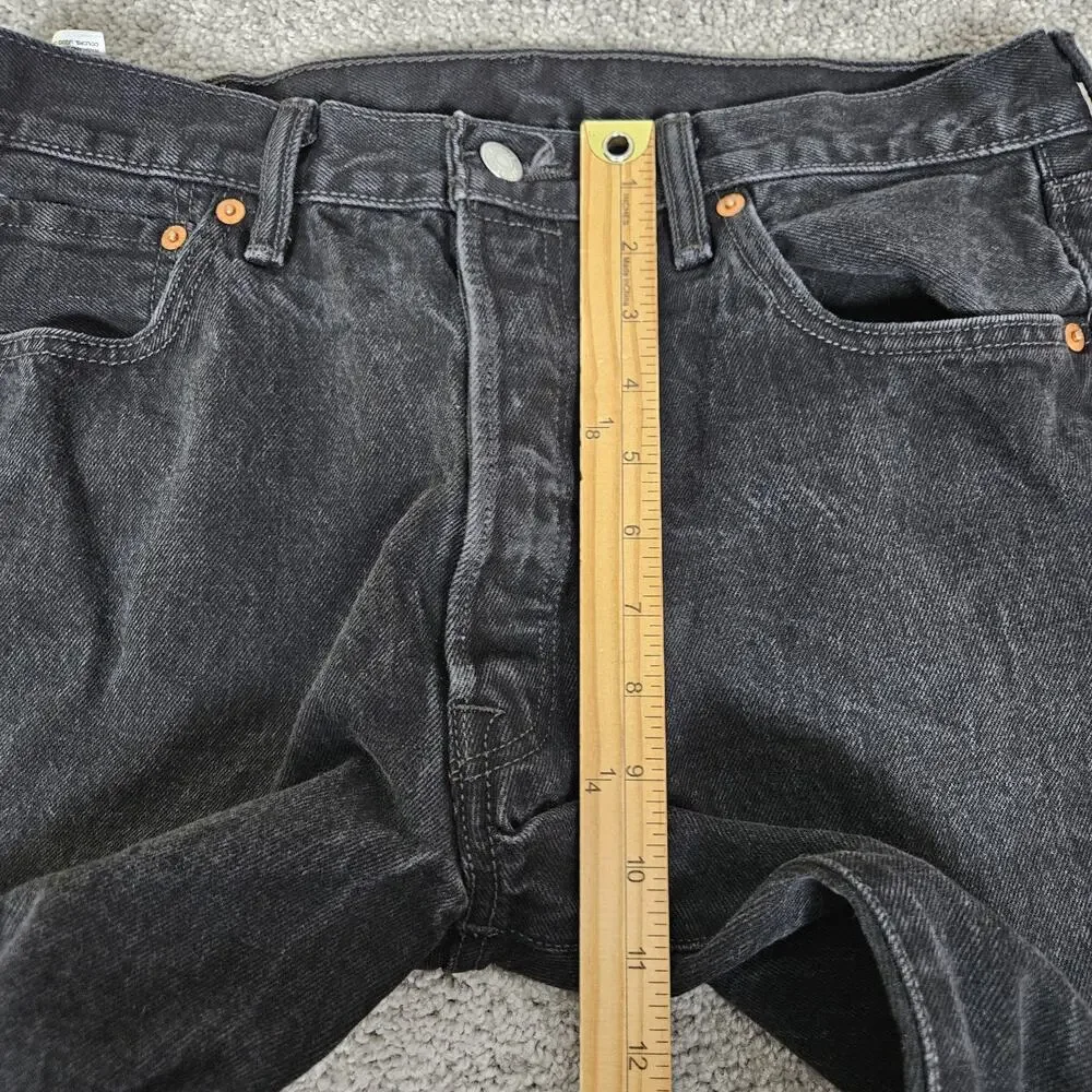 Levis 501 Jeans Mens 32X28 (Tag 36X30) Black Straight Fit Button Fly Iconic